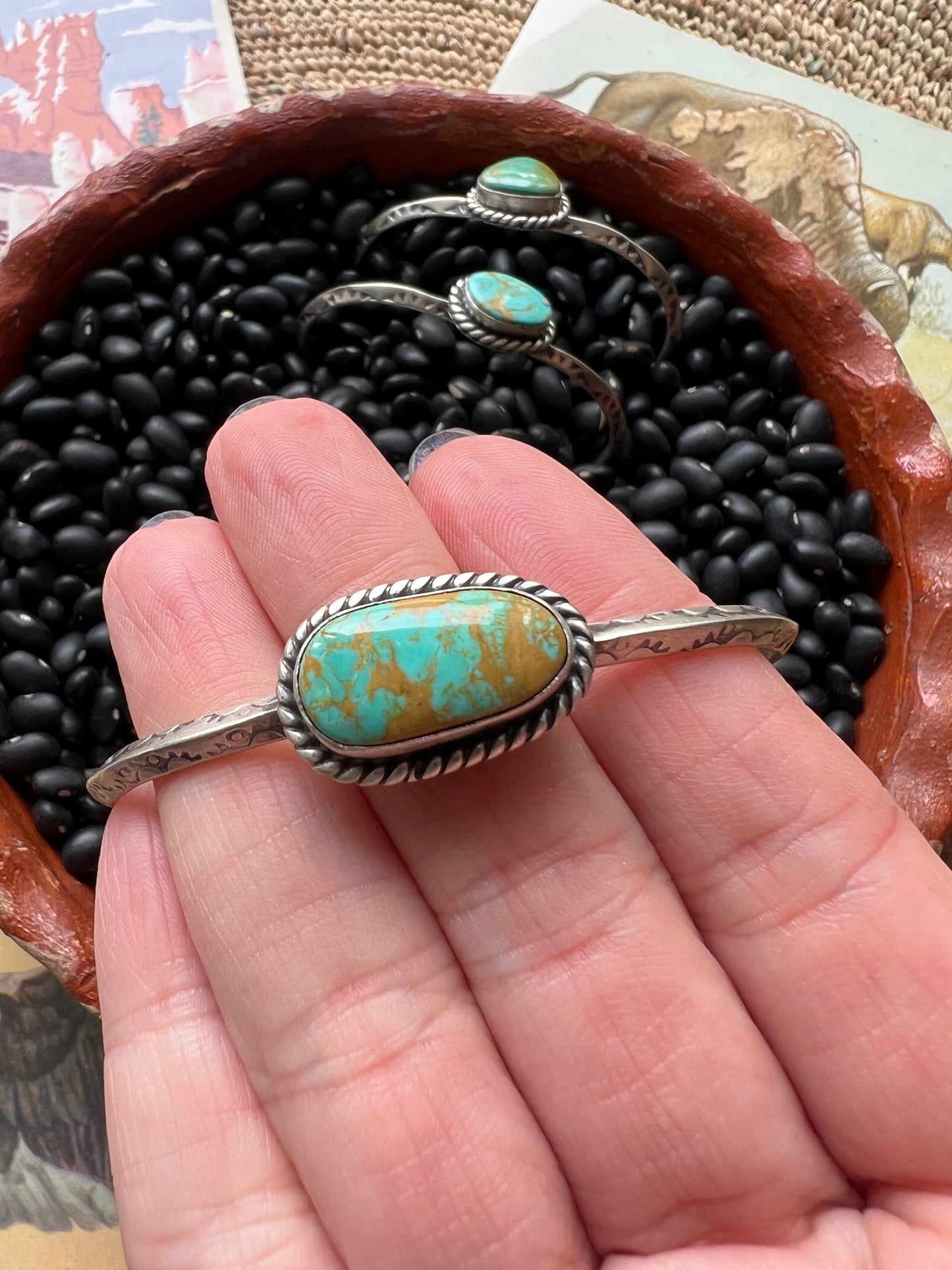 Turquoise Stamped Cuff