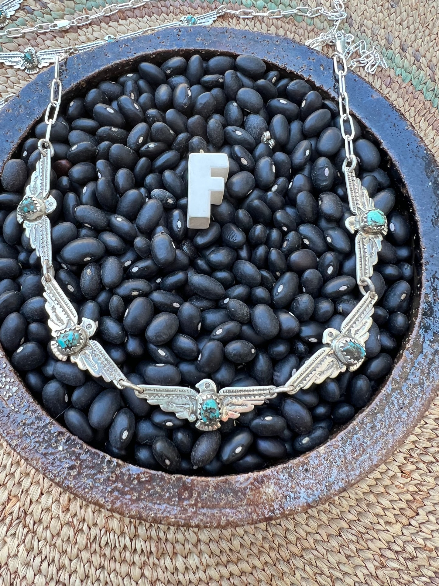 Turquoise Thunderbird  Choker Necklace