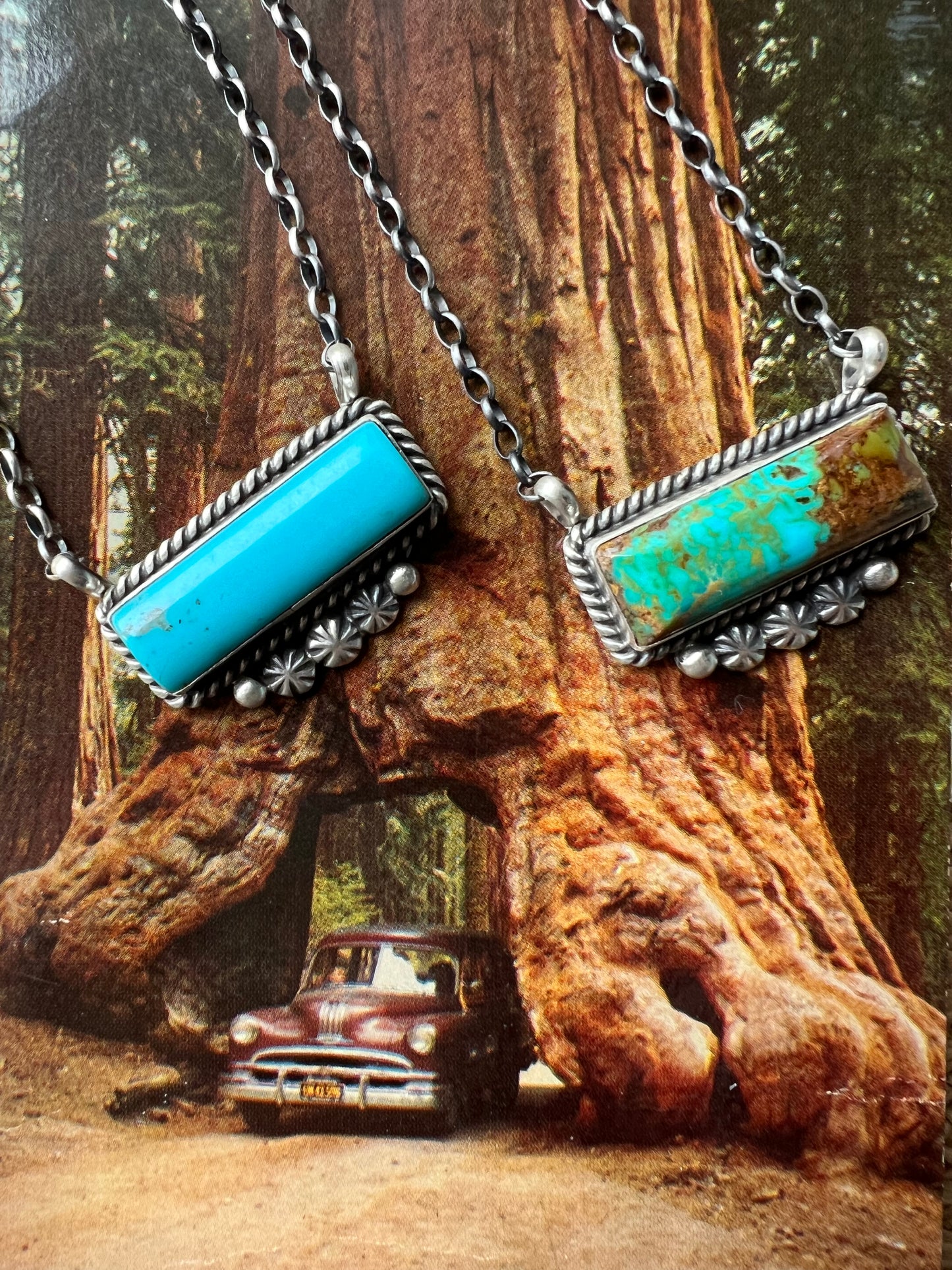 Turquoise Fancy Bar Necklace
