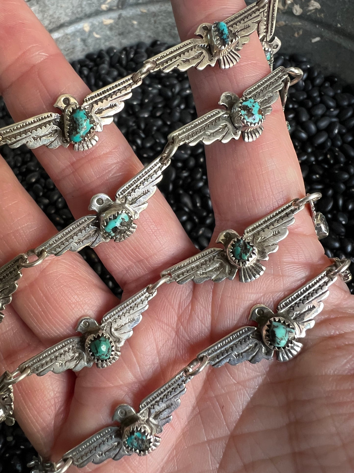 Turquoise Thunderbird  Choker Necklace