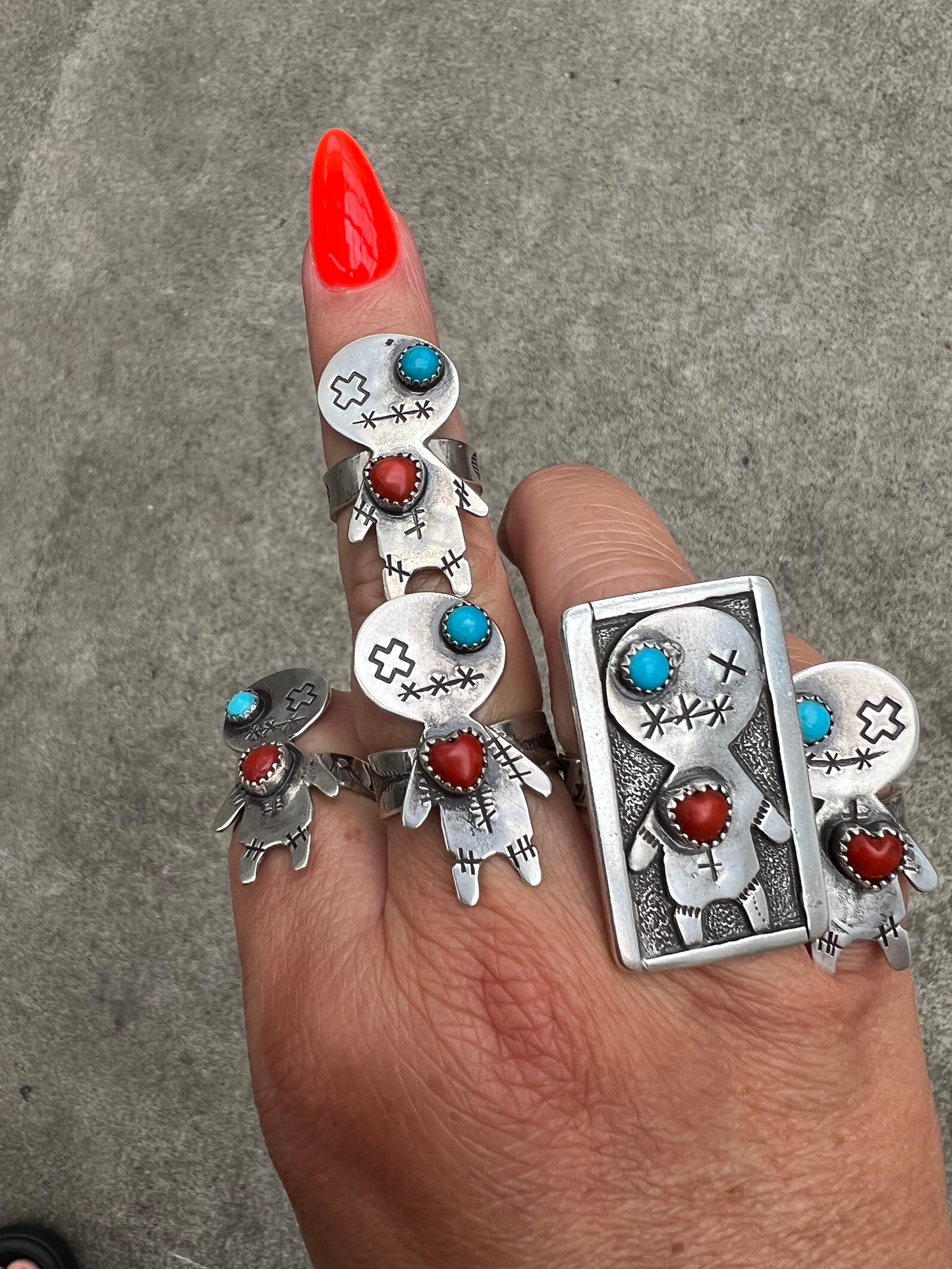Turquoise Voodoo Doll Ring