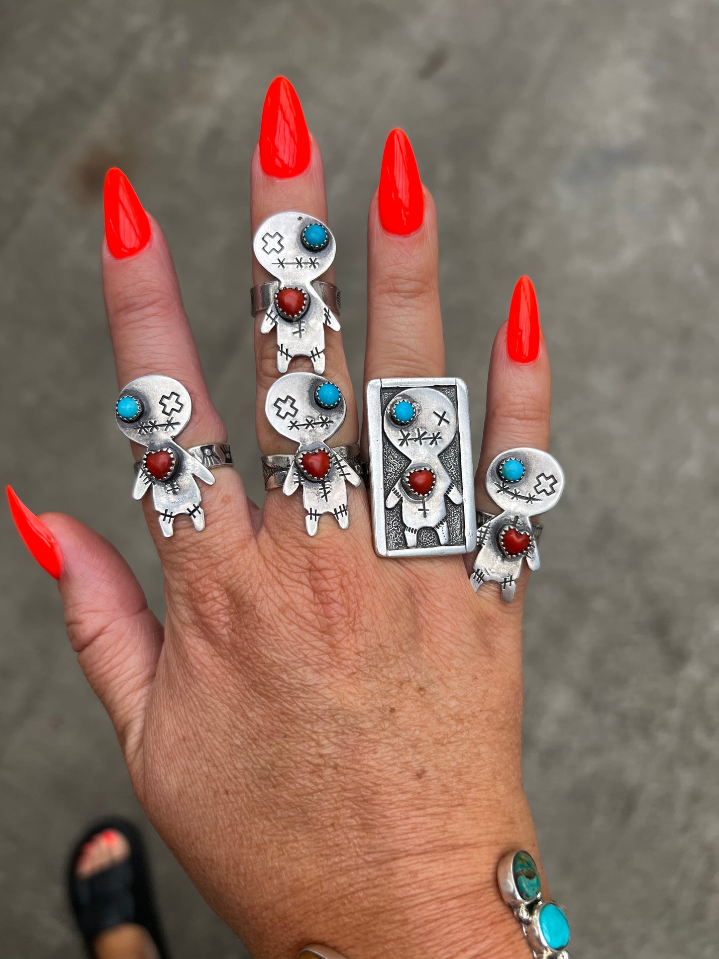 Turquoise Voodoo Doll Ring