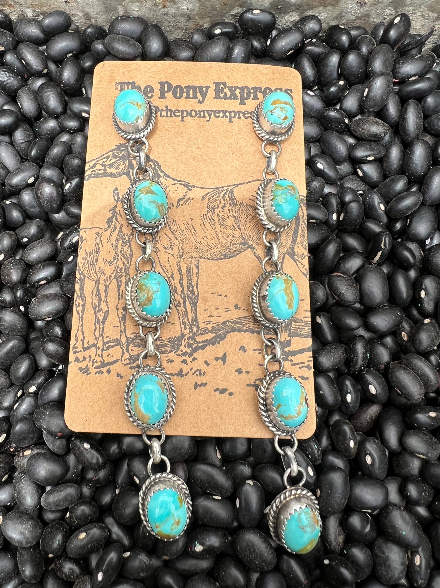 The Derby Long Turquoise Earrings