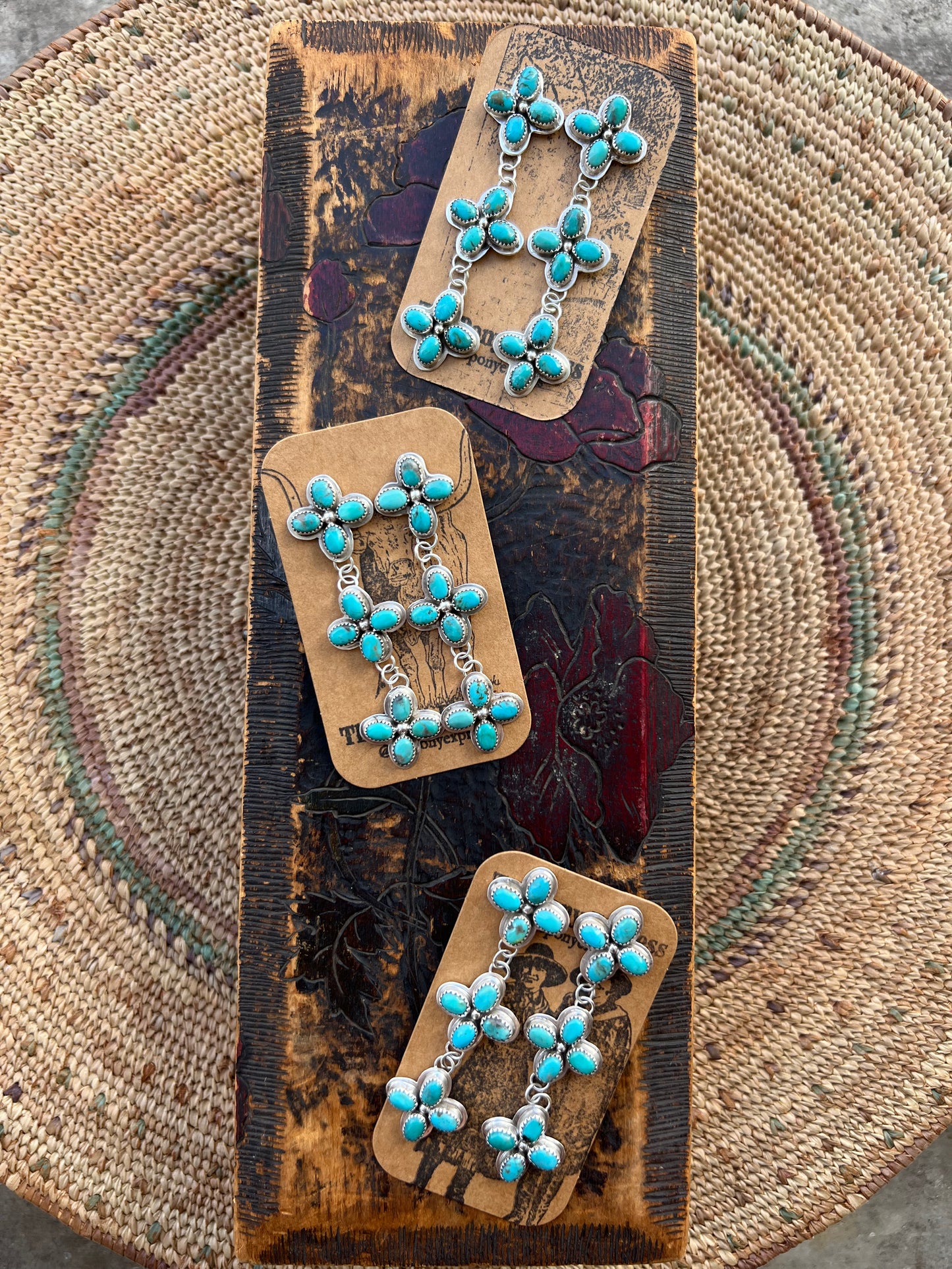 Daisy Chain Turquoise Earrings