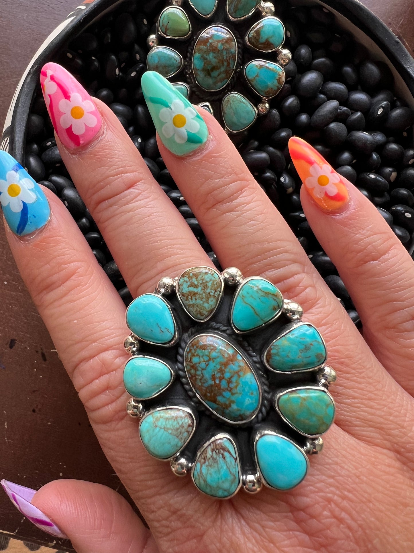 The Tilly Turquoise Cluster Ring