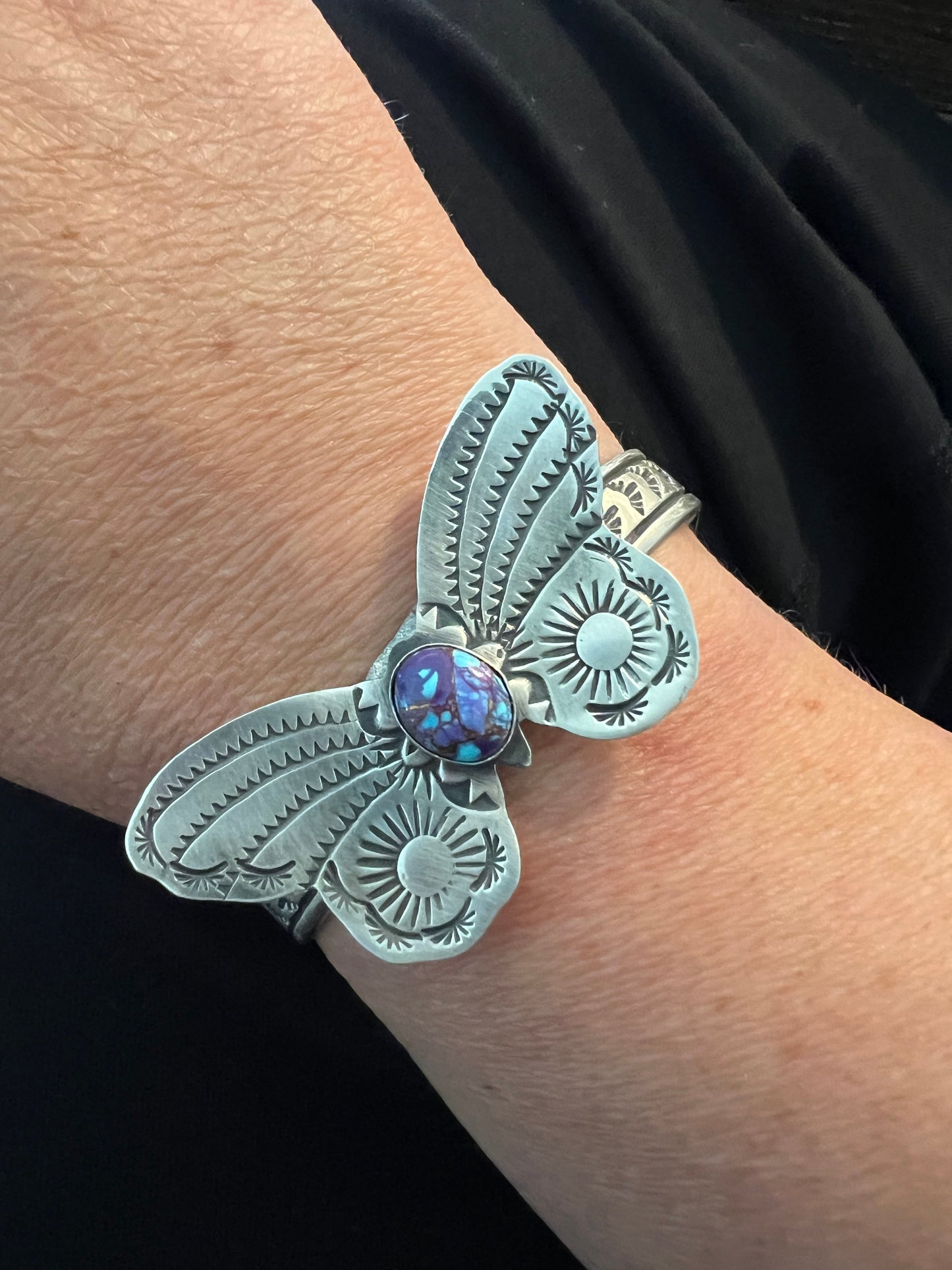 Butterfly Turquoise Stamped Cuff