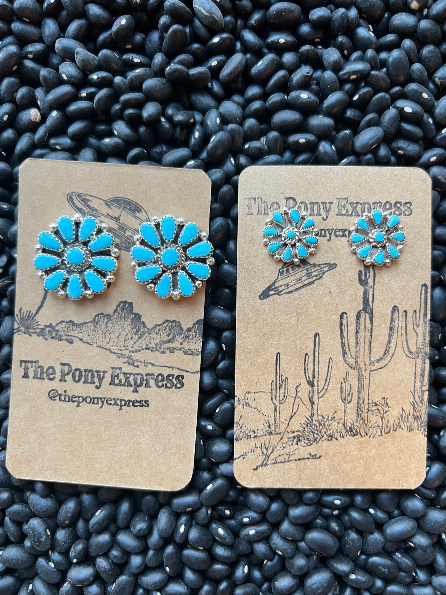 Sleeping Beauty Turquoise cluster stud earrings