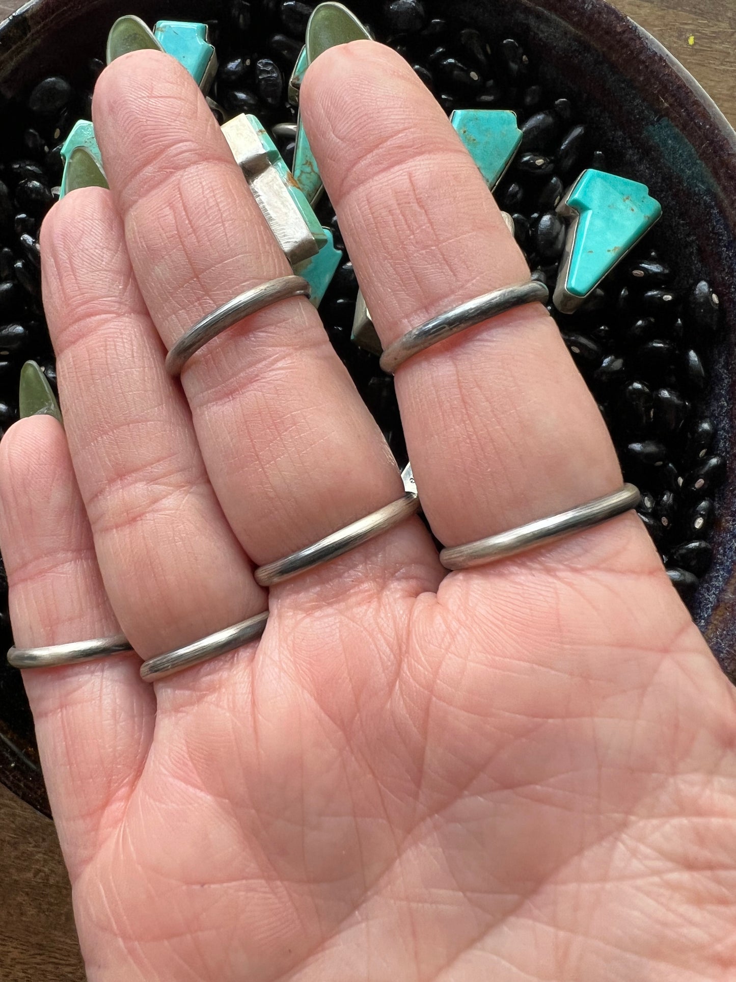Turquoise Lightening bolt rings