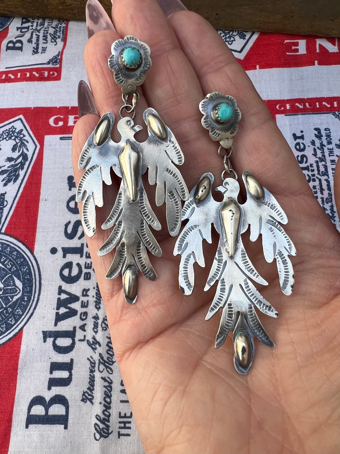 Thunderbird  Concho Earrings