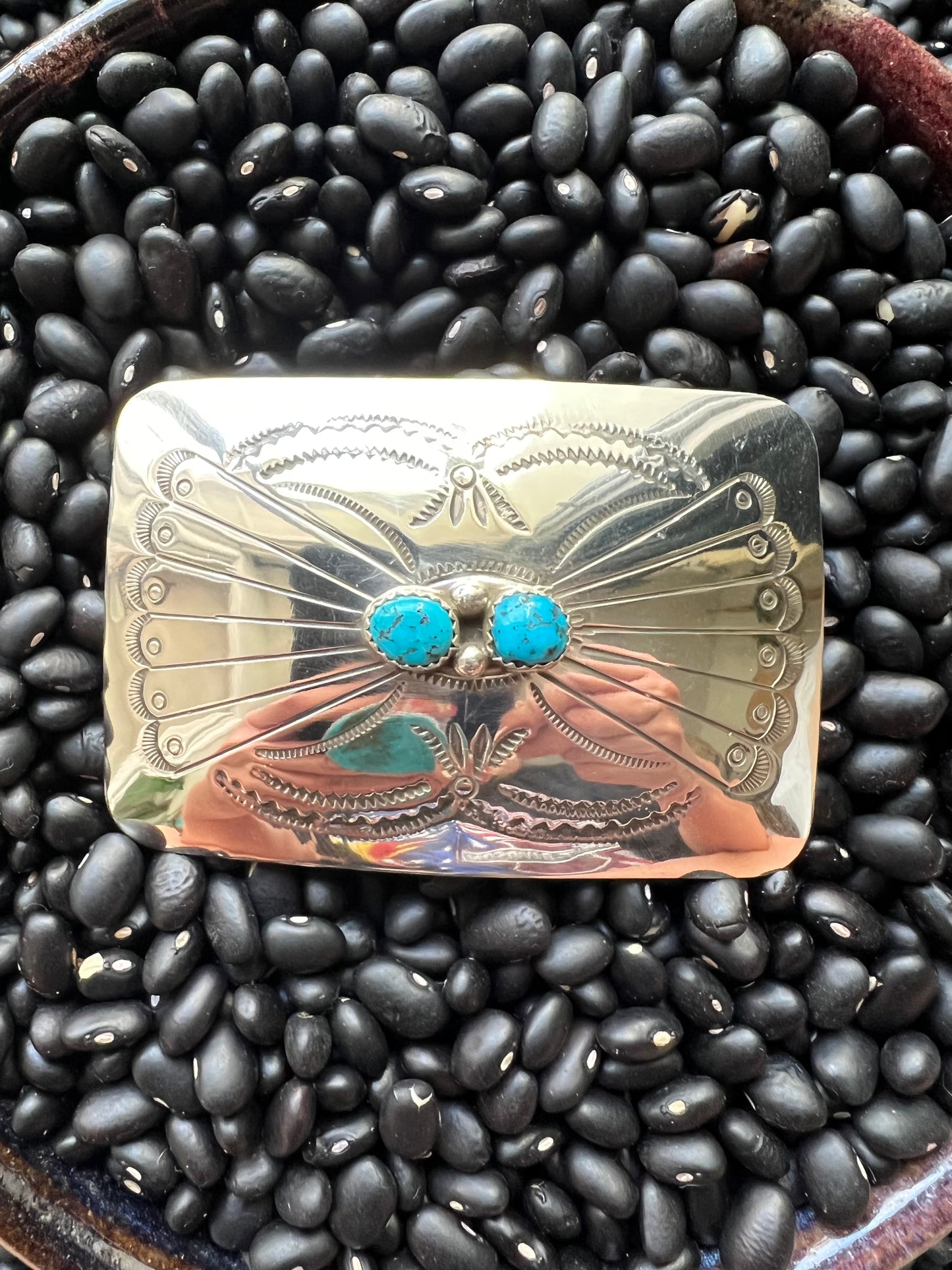 Turquoise Sterling Silver Belt Buckle