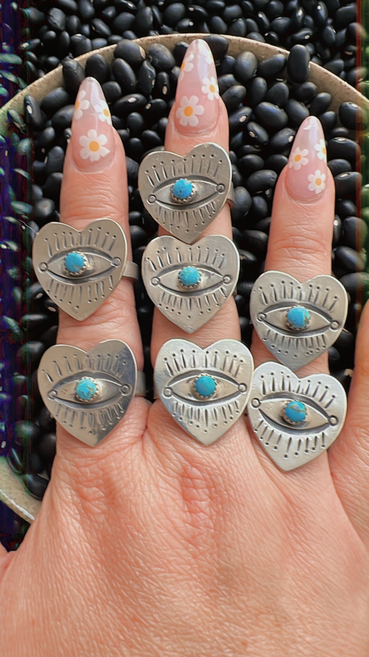 Heart Turquoise Evil Eye Ring