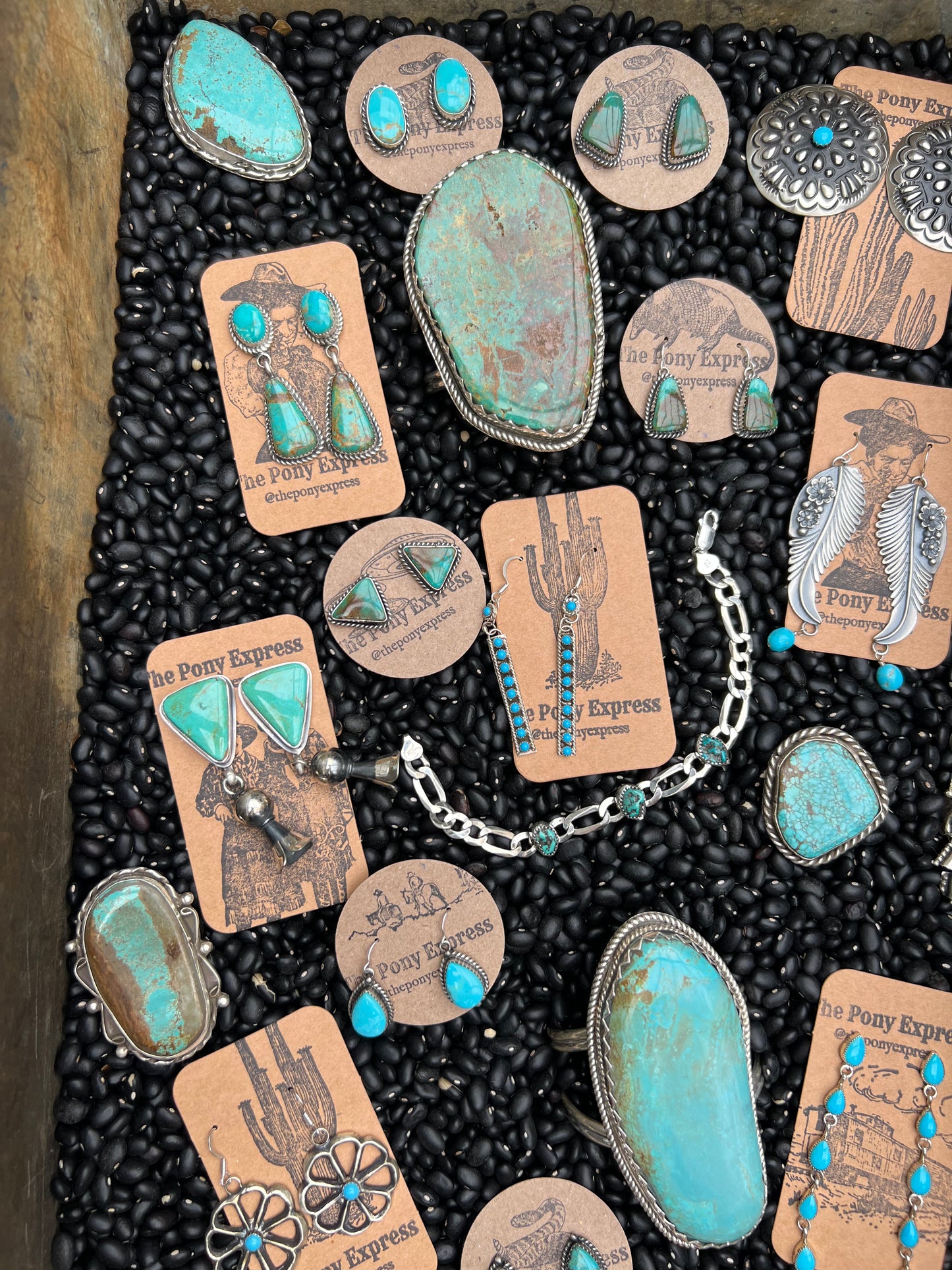10 stone turquoise dangles