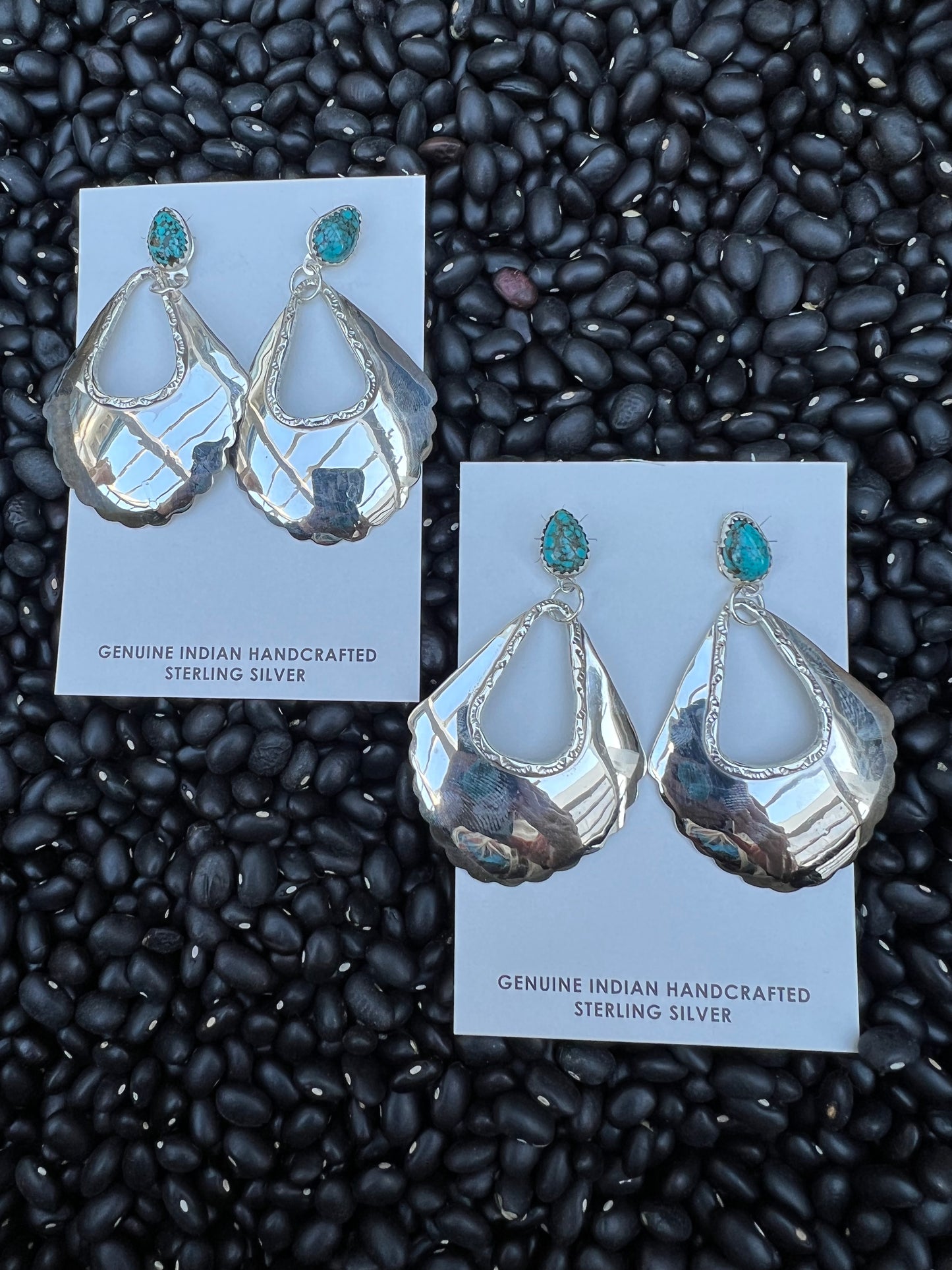 High Shine sterling silver turquoise earrings