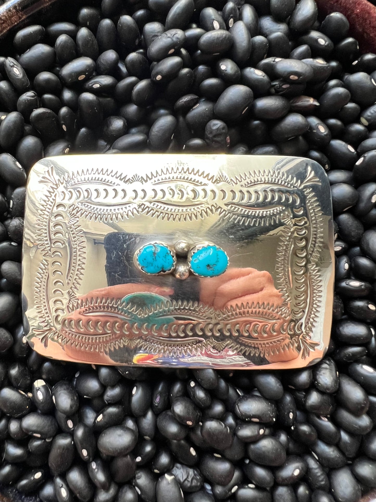 Turquoise Sterling Silver Belt Buckle