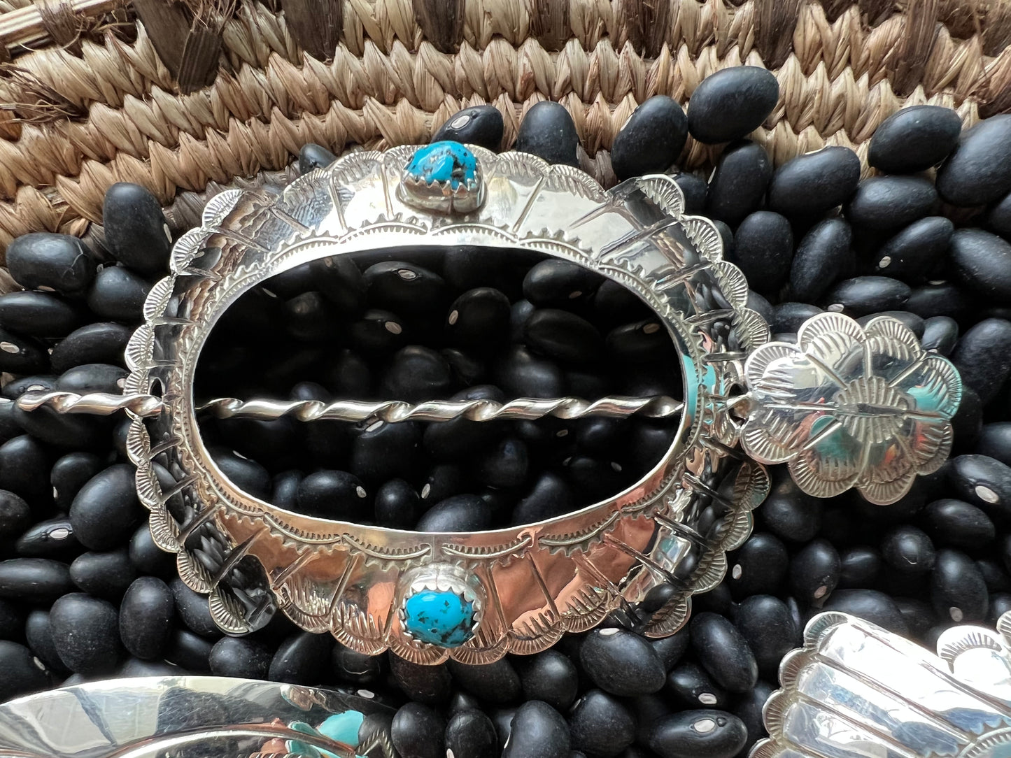 Native American sterling hair accessory