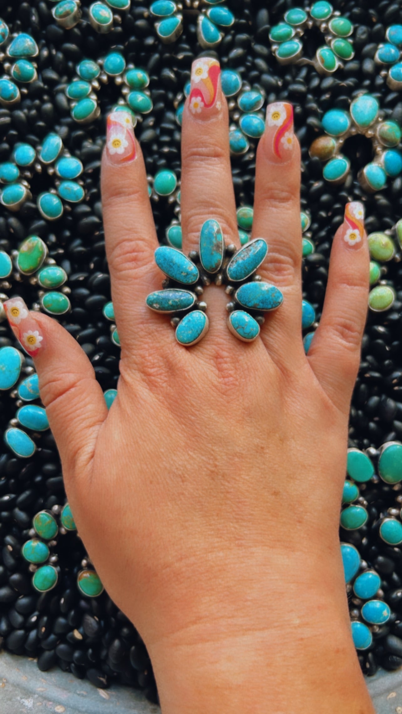 7 stone Turquoise Naja Ring size 8s