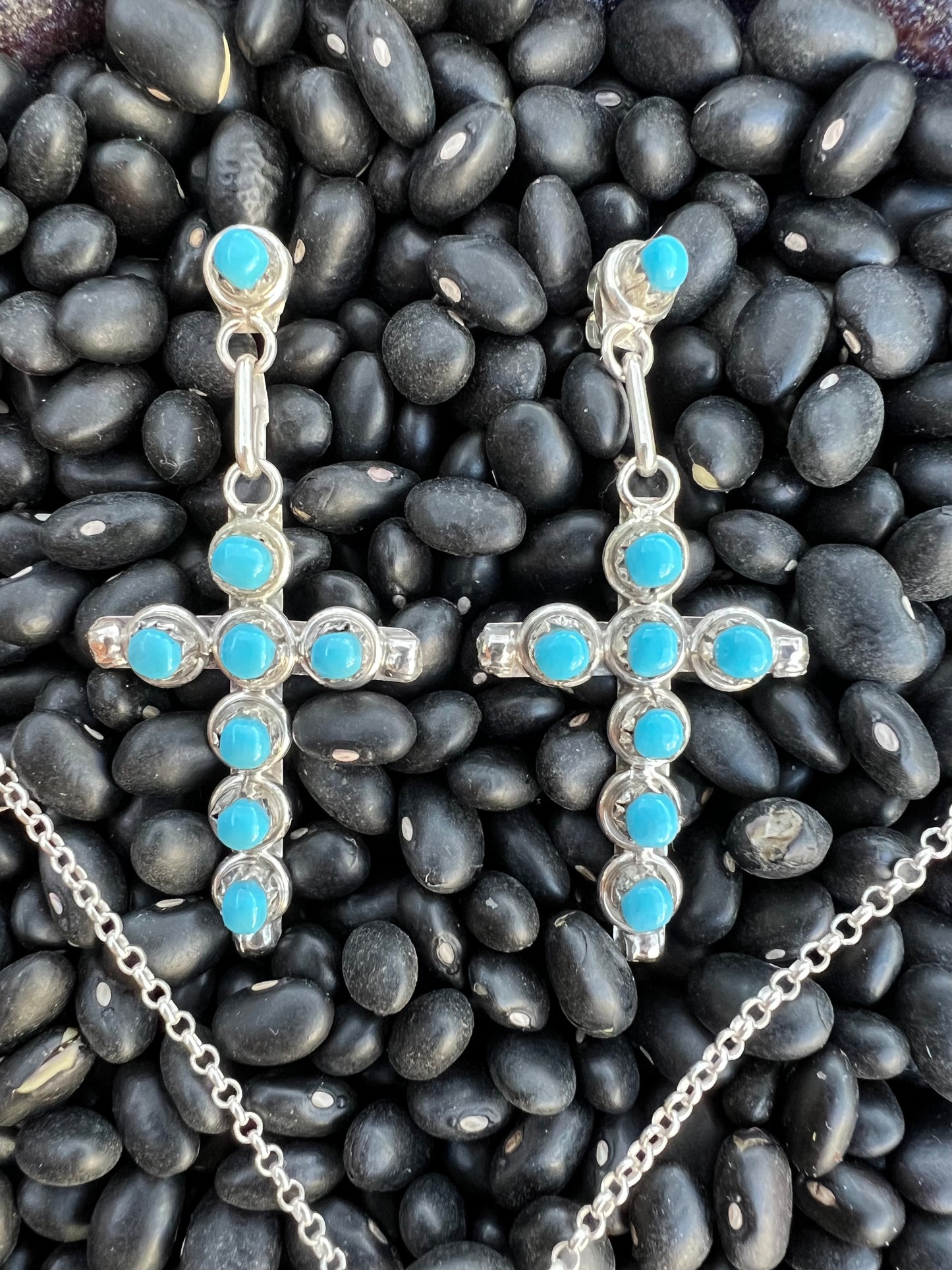 Zuni Turquoise Cross Earrings