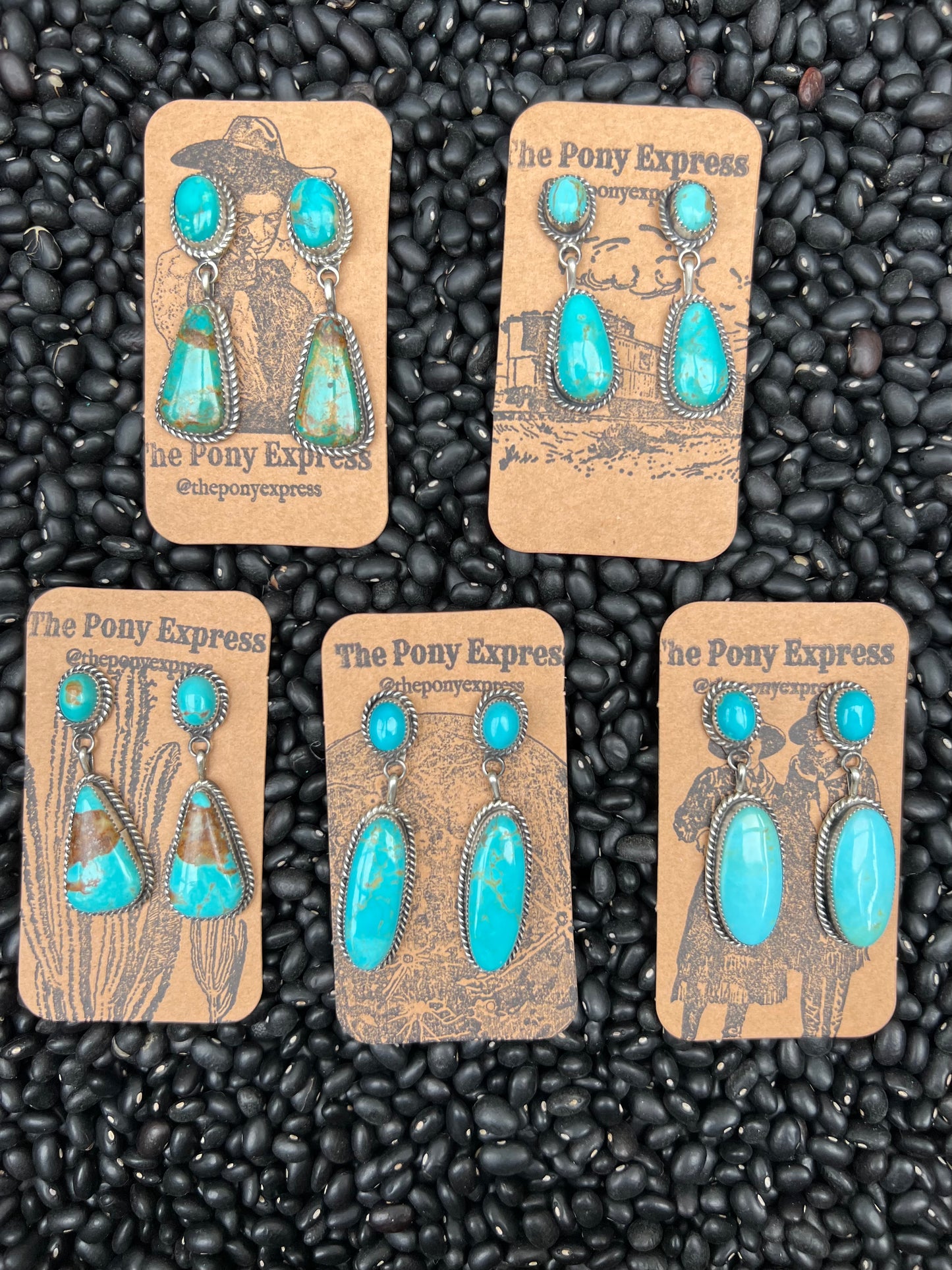 Large Turquoise Dangle Earrings