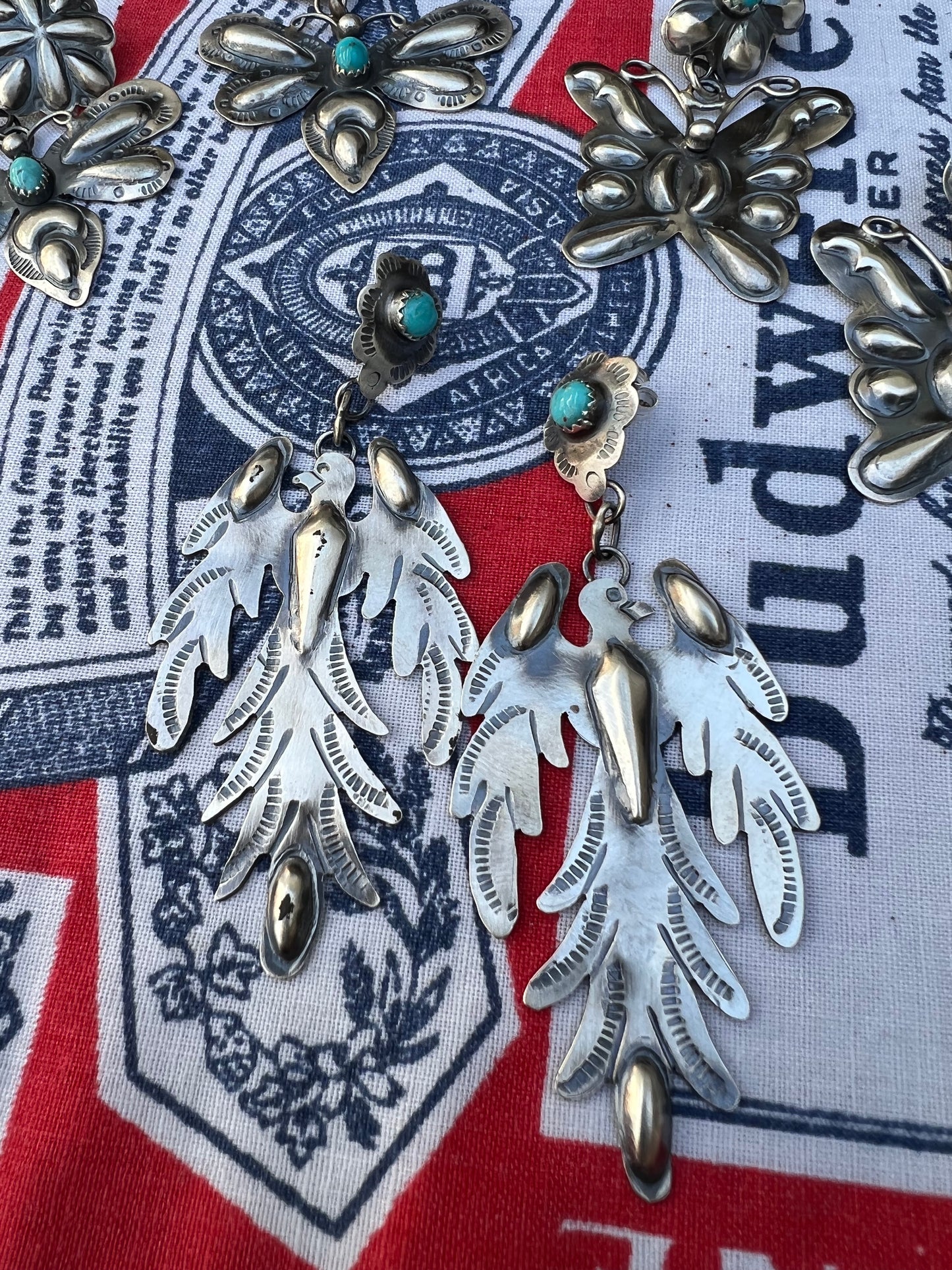 Thunderbird  Concho Earrings