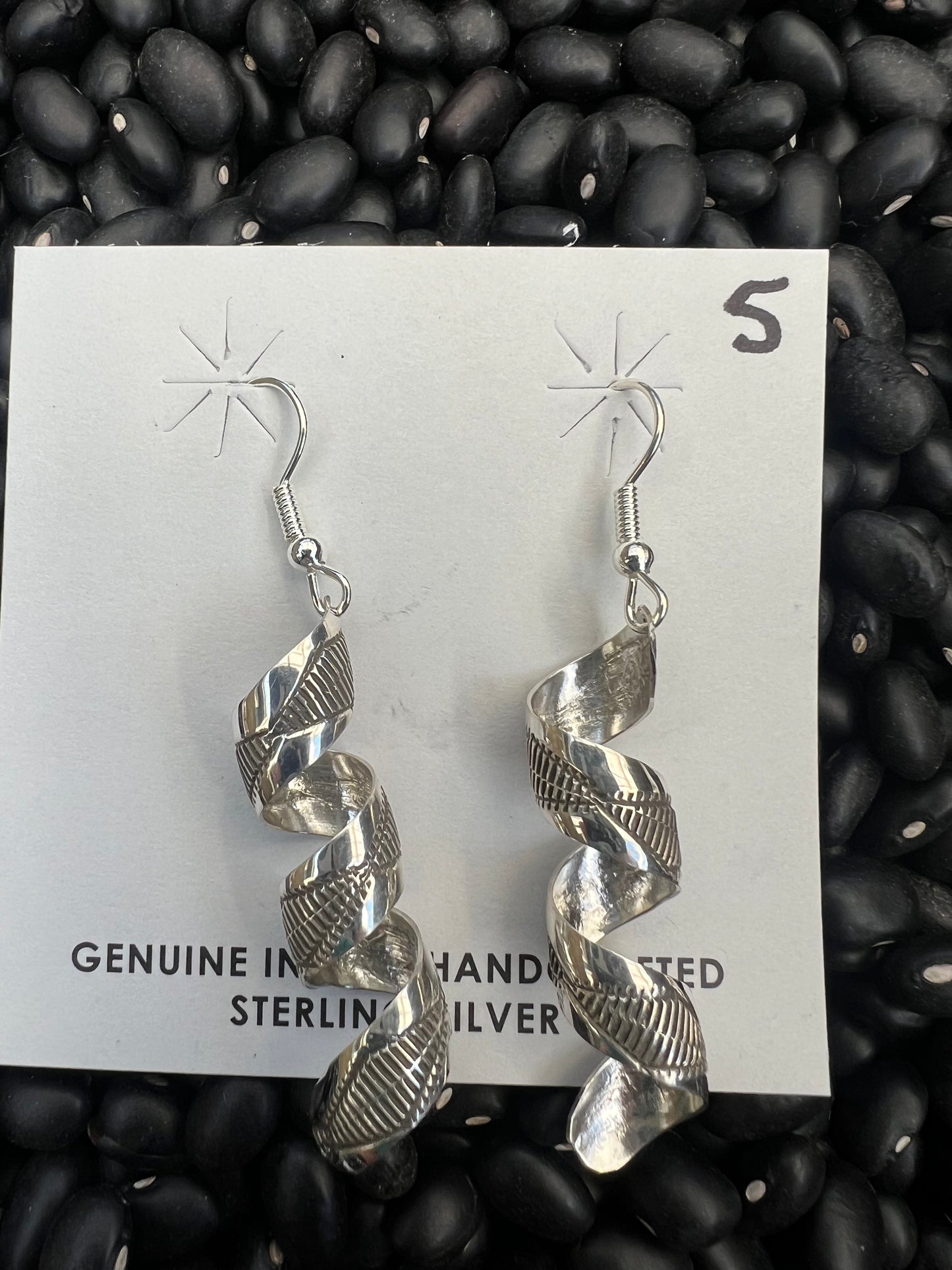 Sterling Silver Ribbon Coil Earrings