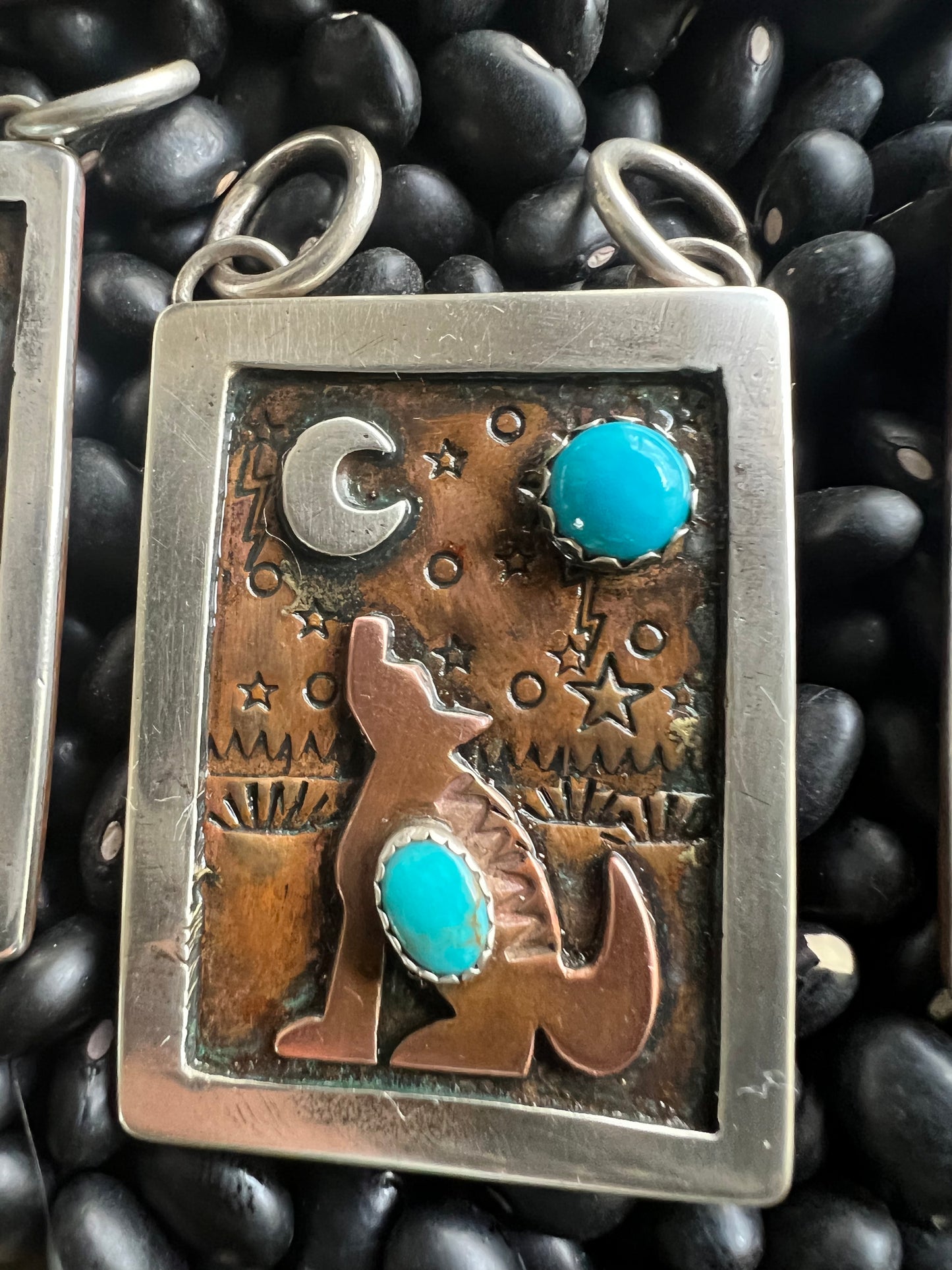 Hand Stamped Armadillo Cactus and Coyote Pendants