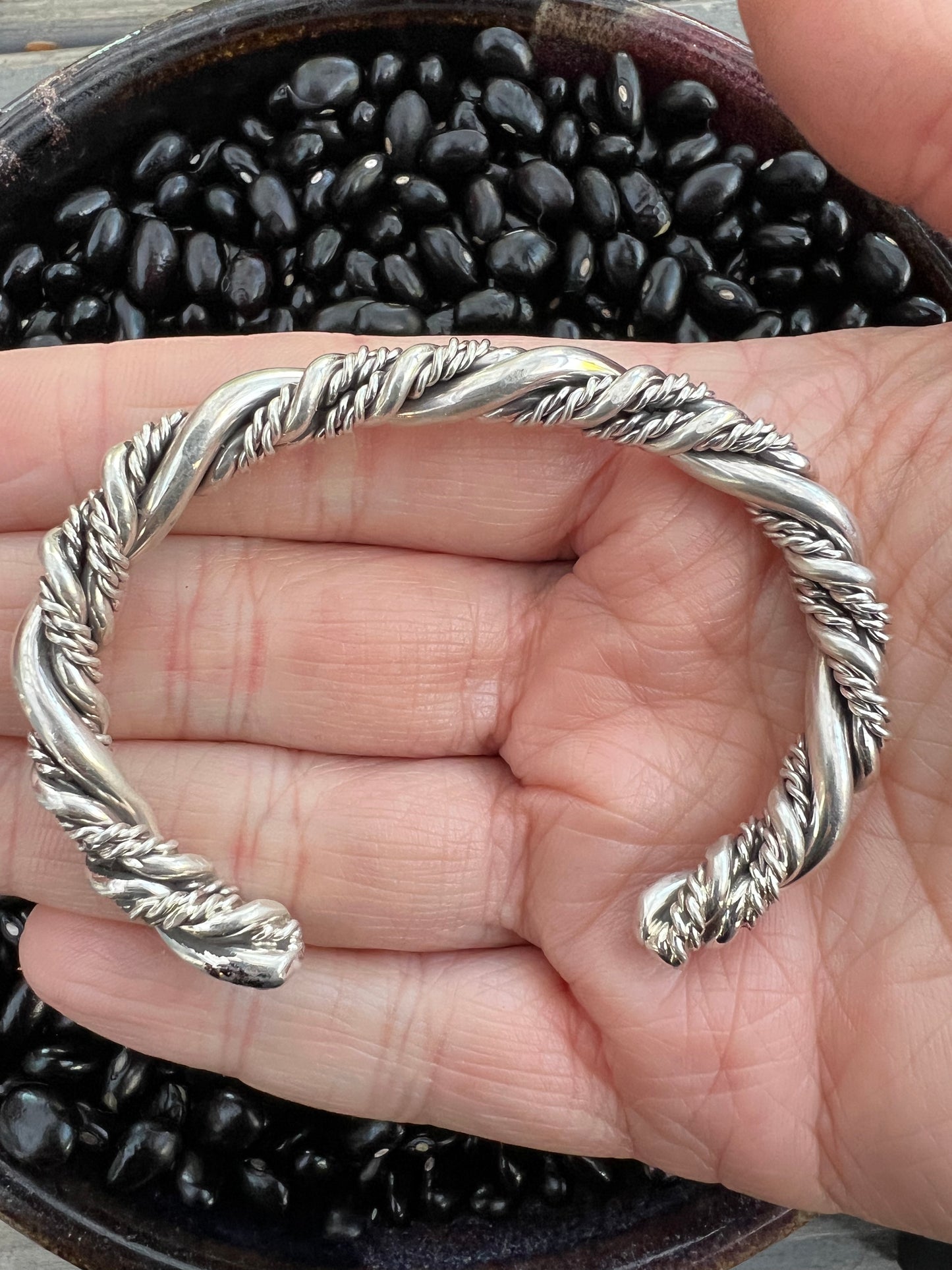 Large Thick Rope Twist Stacker Cuff