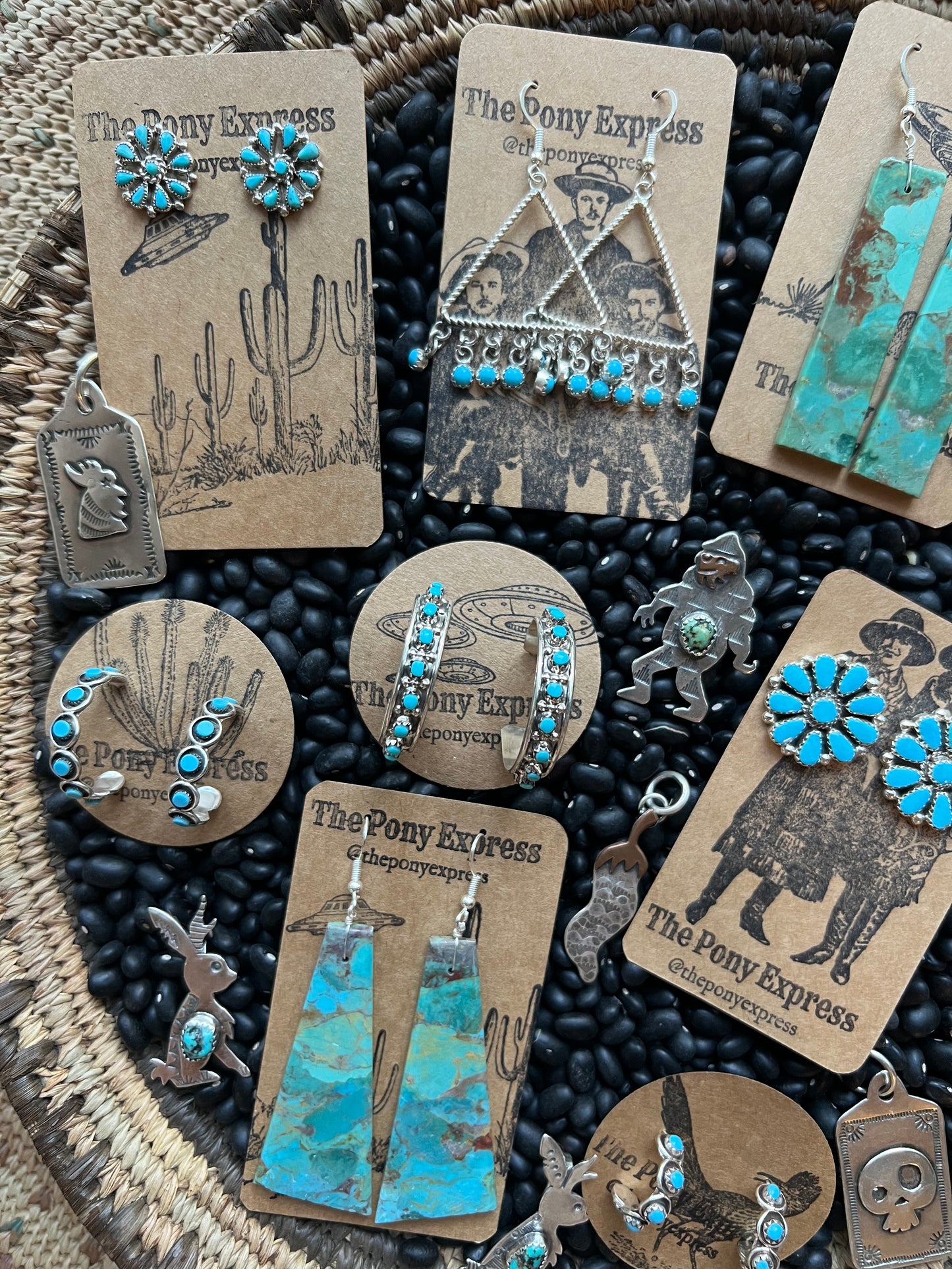 Sleeping Beauty Turquoise cluster stud earrings