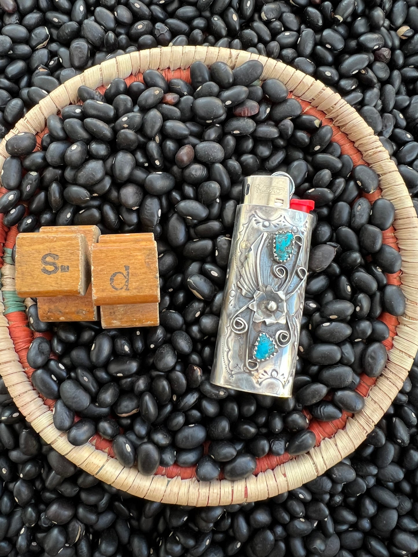 Mini Bic Native American Sterling Silver Lighter