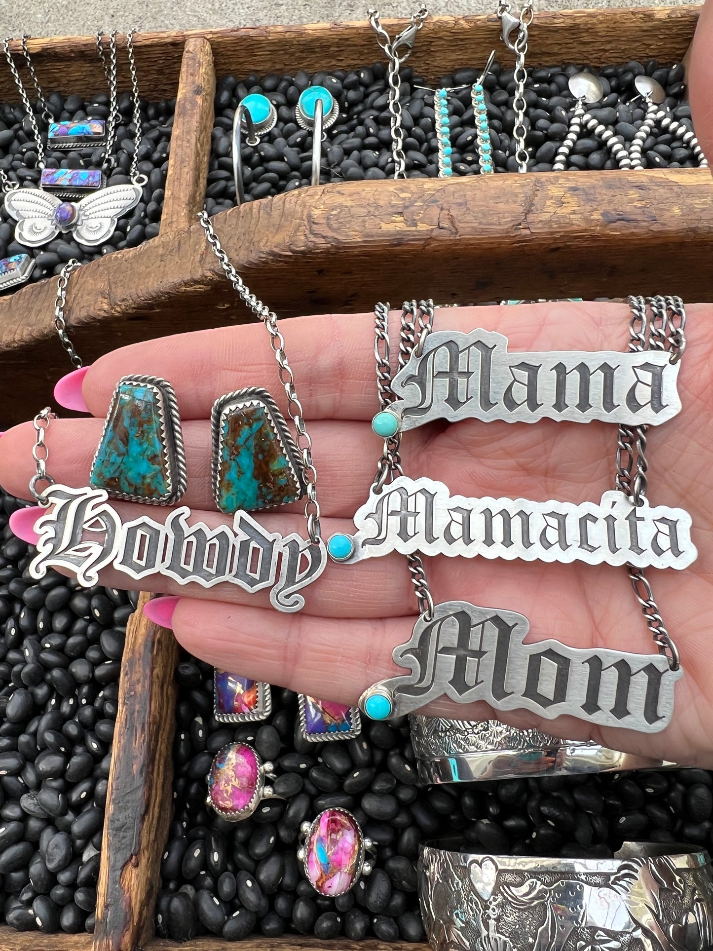 MAMACITA necklace nameplate 18” sterling silver