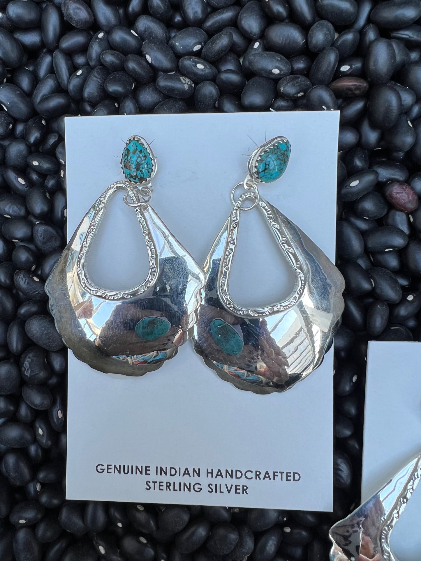 High Shine sterling silver turquoise earrings