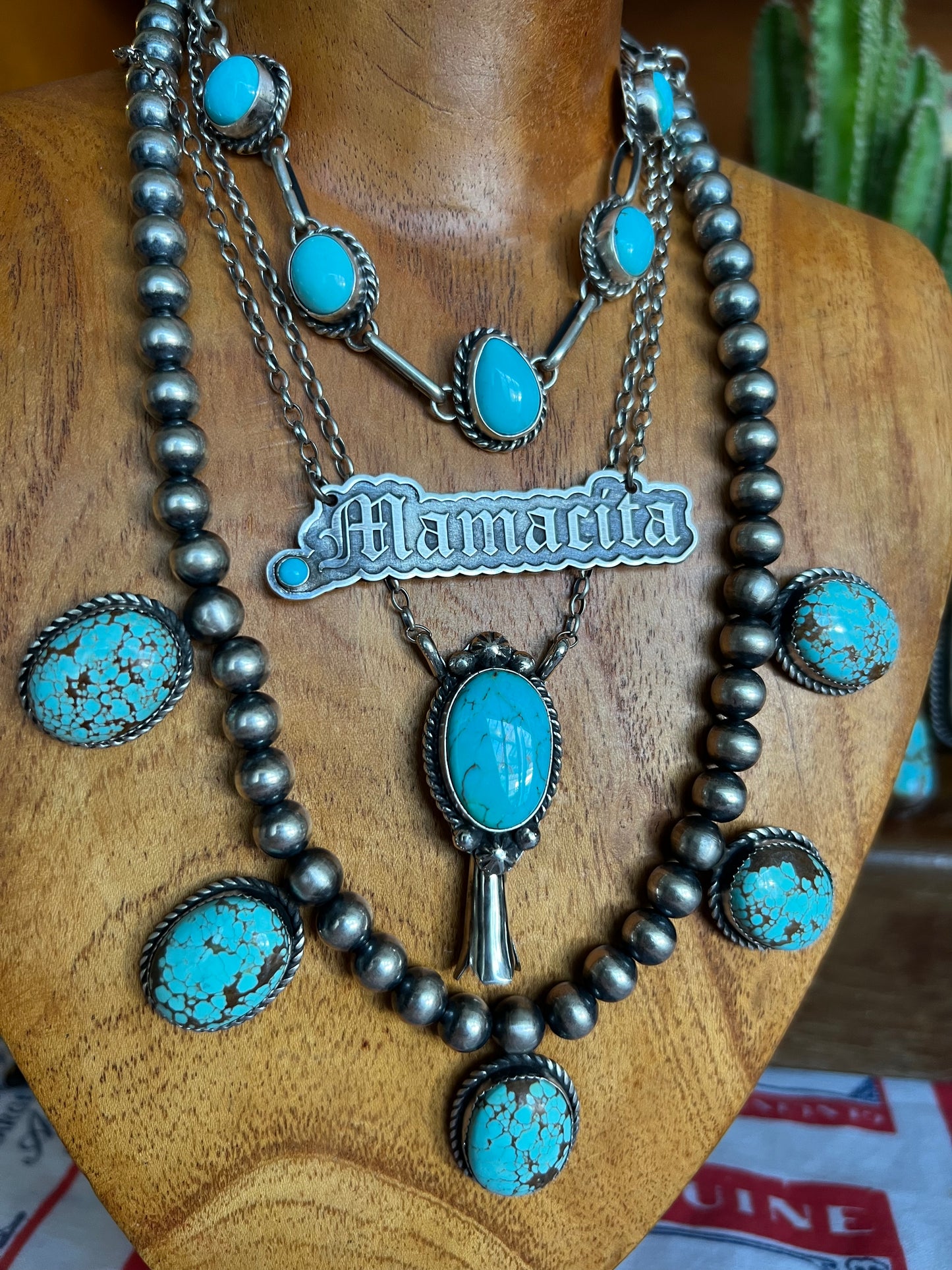 Turquoise 5 Stone Statement Necklace