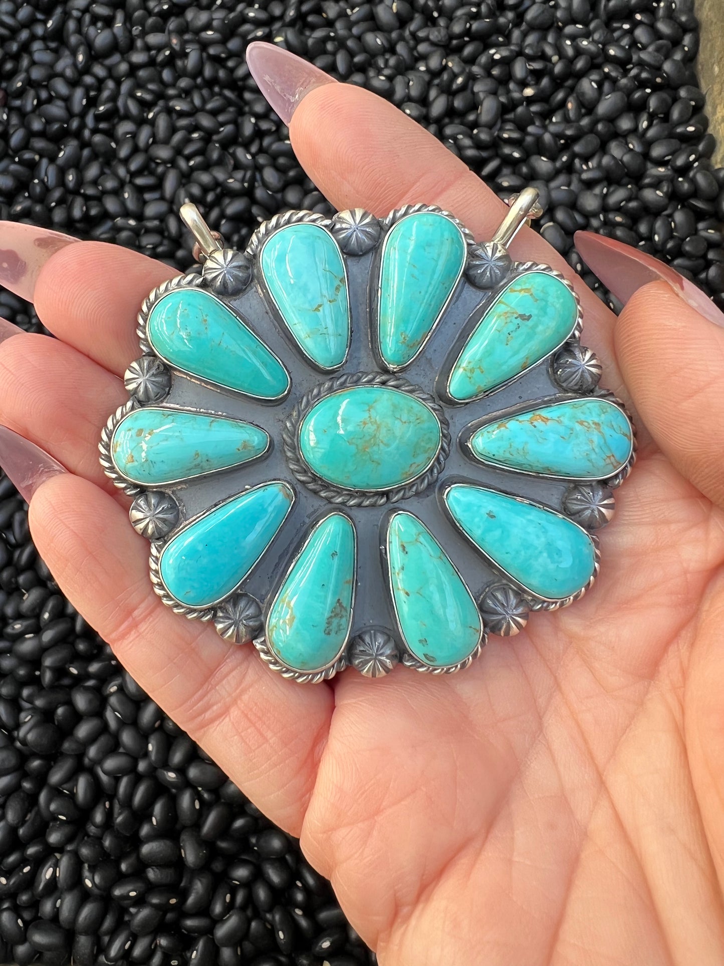 Large Turquoise Cluster Necklace