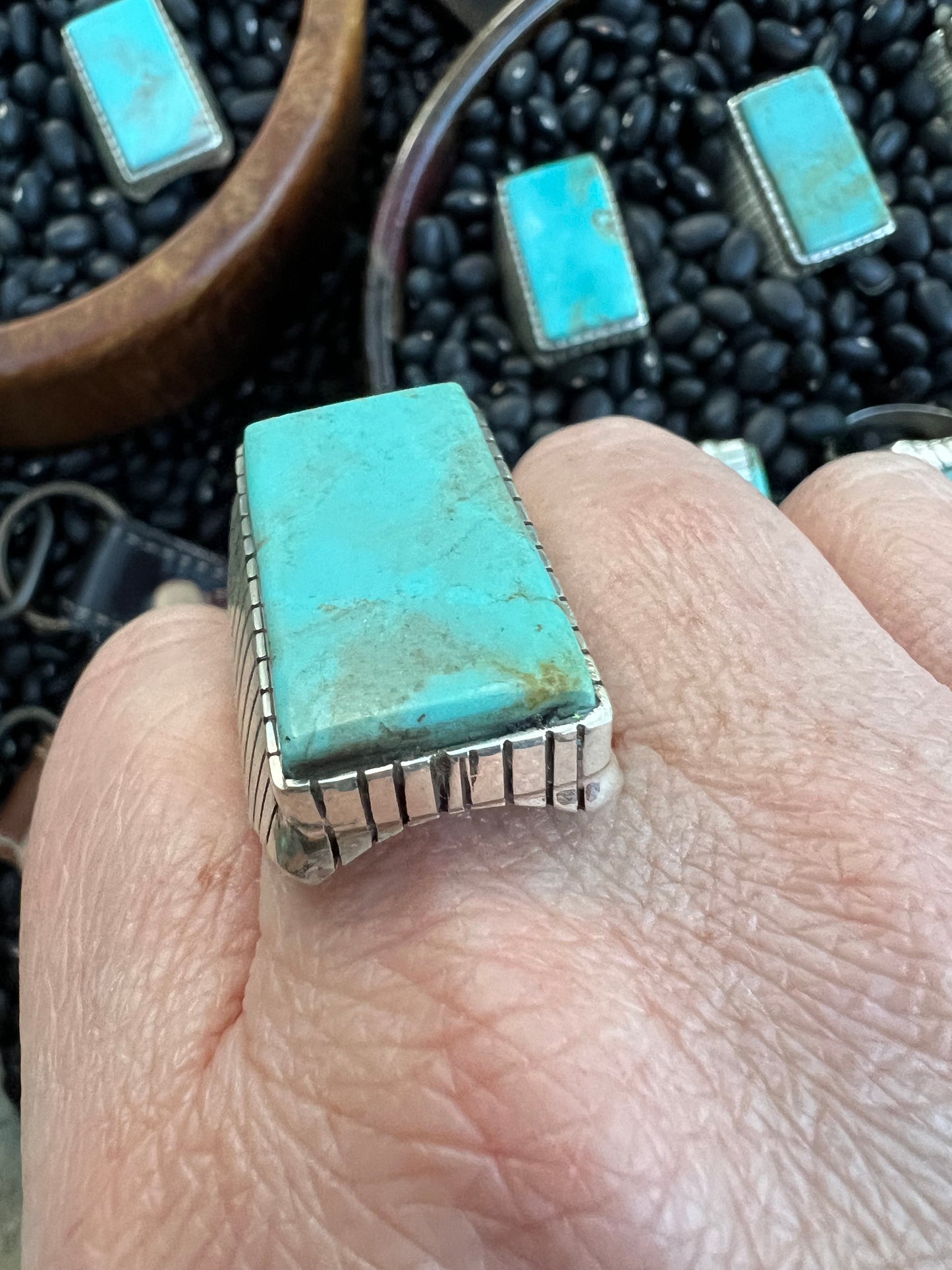Large Men’s Turquoise Signet Ring