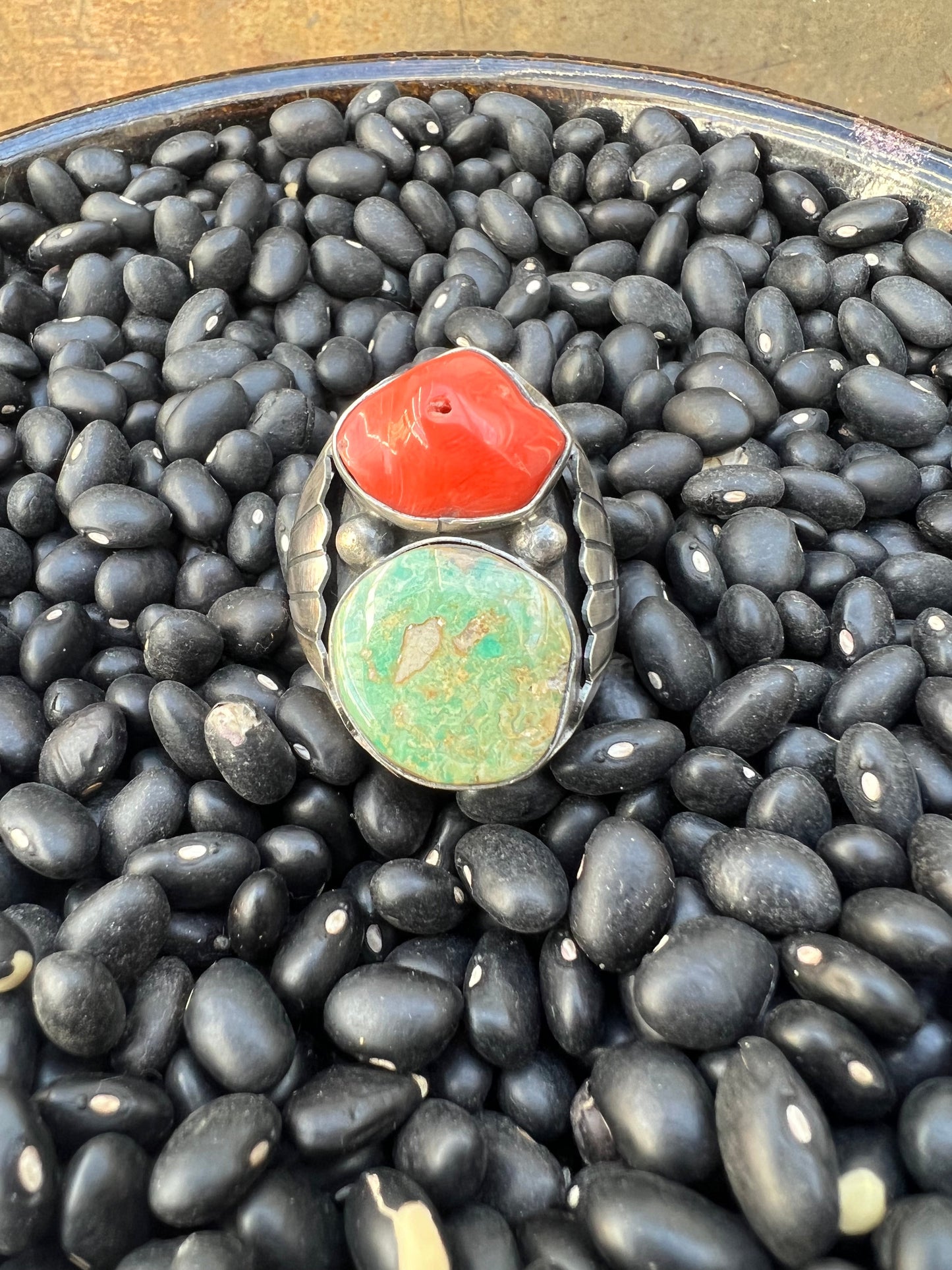 Heavy Mens Turquoise Vintage Style Ring